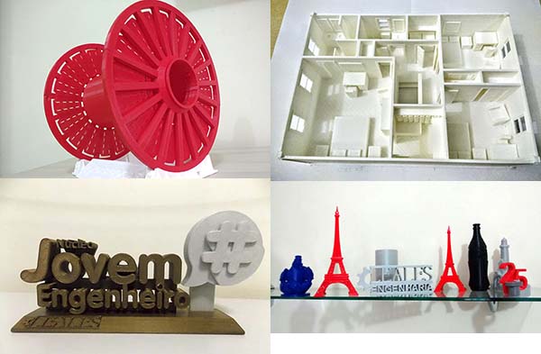 objetos feitos por impressora 3D
