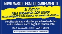 Mobilização online de entidades pela derrubada de vetos no novo marco legal do saneamento