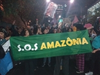 Ato em São Paulo em defesa da Amazônia.