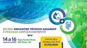 32º Encontro Técnico AESabesp/Fenasan 2021 abre inscrições para envio de trabalhos