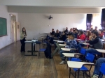 Marcellie Dessimoni fala a estudantes na UMC.