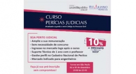 Associado tem 10% de desconto no curso &#039;Perícias Judiciais&#039;
